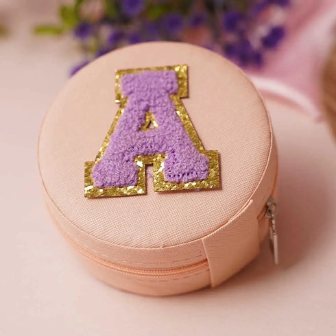 Personalized Initial Round Organizer Jewellery Box for Women